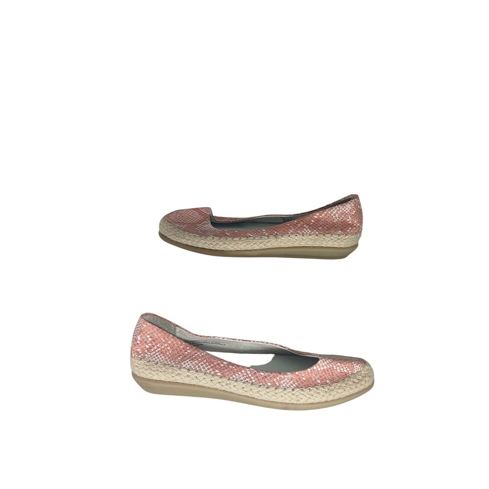 Cliffs by White Mountain Espadrille Flats 8M Pink Snakeskin Print Boho Casual